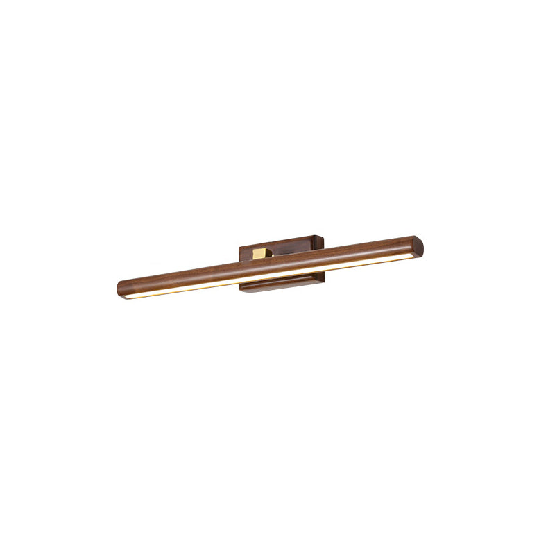 Traditional Japanese Walnut Copper LED Vanity Light Bathroom Sconce