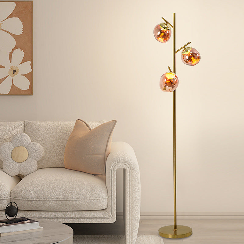 Contemporary Nordic Lava Orb Floor Lamp with Acrylic Lampshade & Iron Base - LED Lighting for Living Room