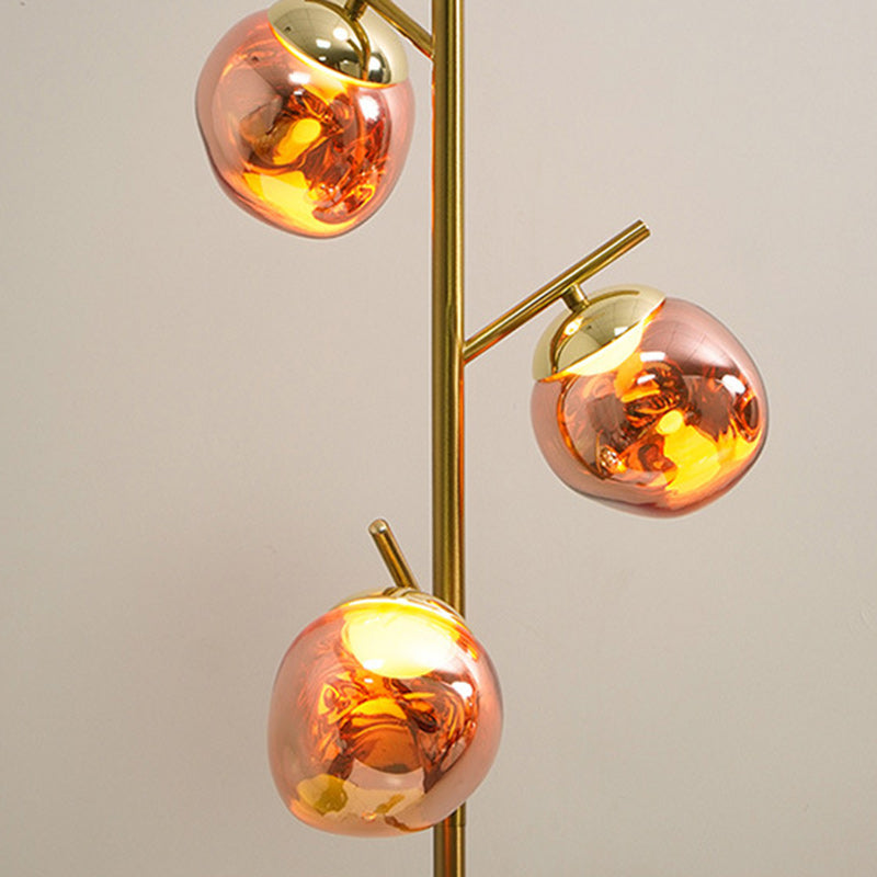 Contemporary Nordic Lava Orb Floor Lamp with Acrylic Lampshade & Iron Base - LED Lighting for Living Room