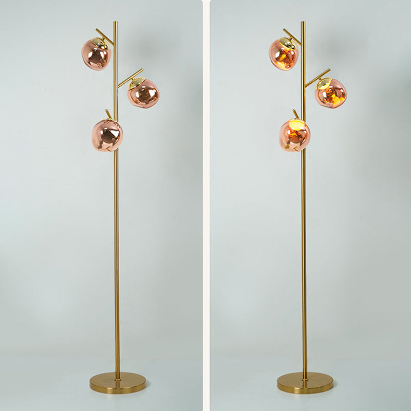 Contemporary Nordic Lava Orb Floor Lamp with Acrylic Lampshade & Iron Base - LED Lighting for Living Room