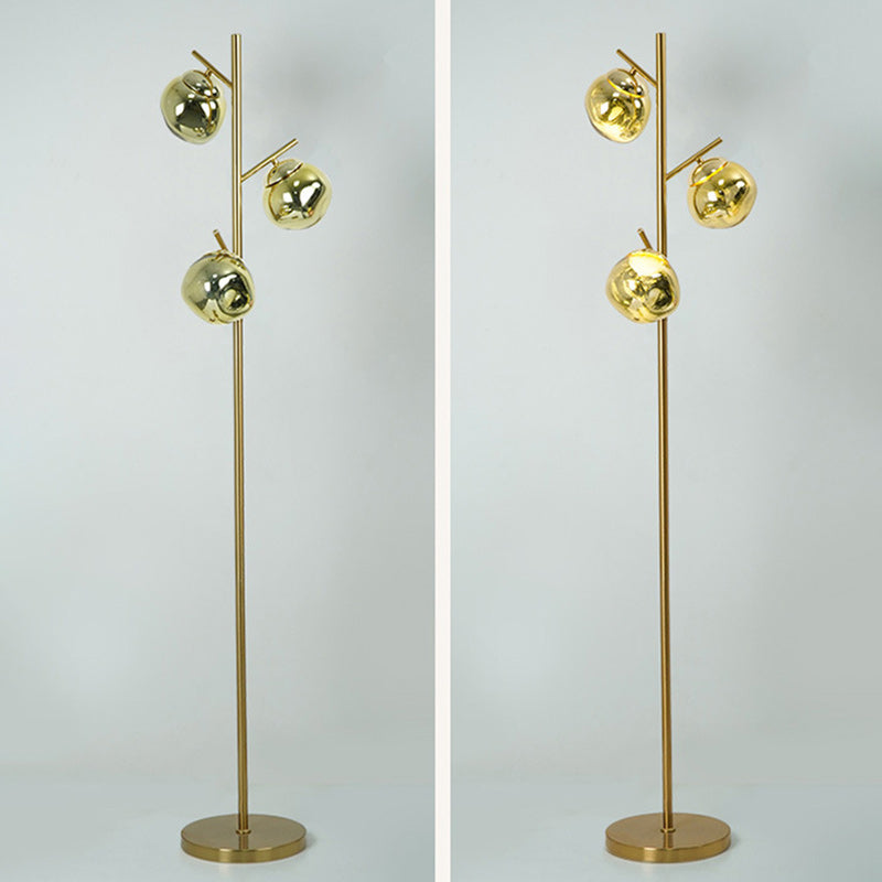 Contemporary Nordic Lava Orb Floor Lamp with Acrylic Lampshade & Iron Base - LED Lighting for Living Room