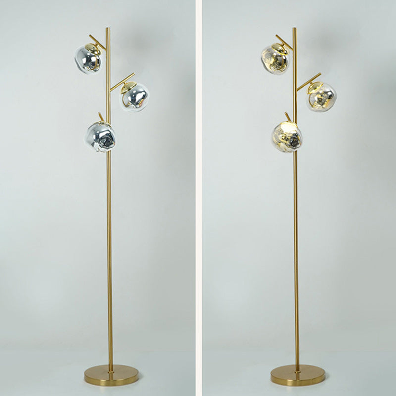 Contemporary Nordic Lava Orb Floor Lamp with Acrylic Lampshade & Iron Base - LED Lighting for Living Room