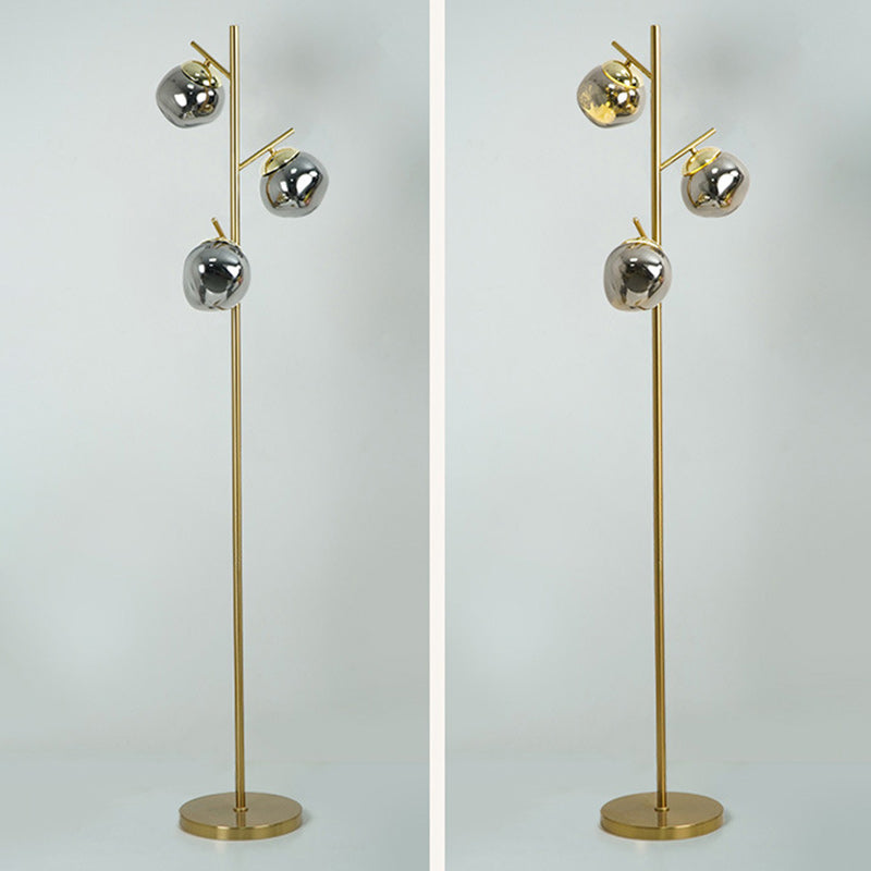 Contemporary Nordic Lava Orb Floor Lamp with Acrylic Lampshade & Iron Base - LED Lighting for Living Room