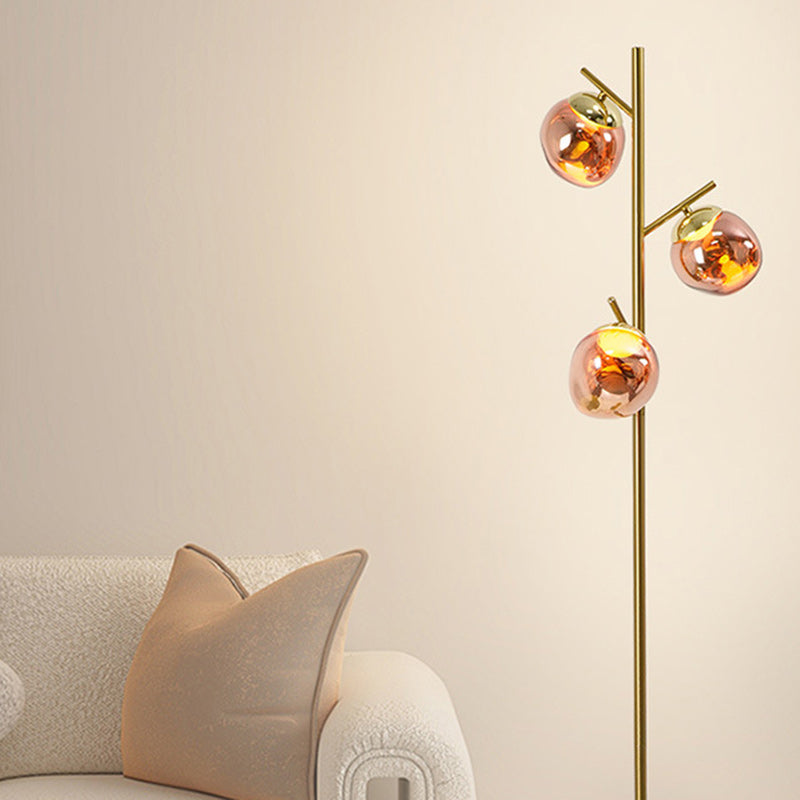 Contemporary Nordic Lava Orb Floor Lamp with Acrylic Lampshade & Iron Base - LED Lighting for Living Room