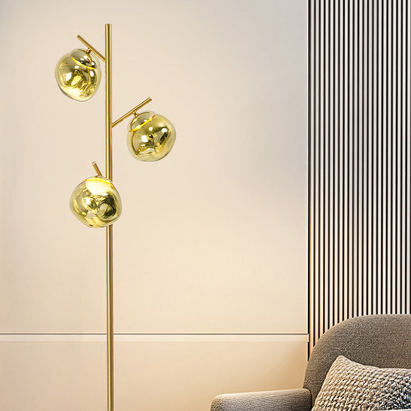 Contemporary Nordic Lava Orb Floor Lamp with Acrylic Lampshade & Iron Base - LED Lighting for Living Room