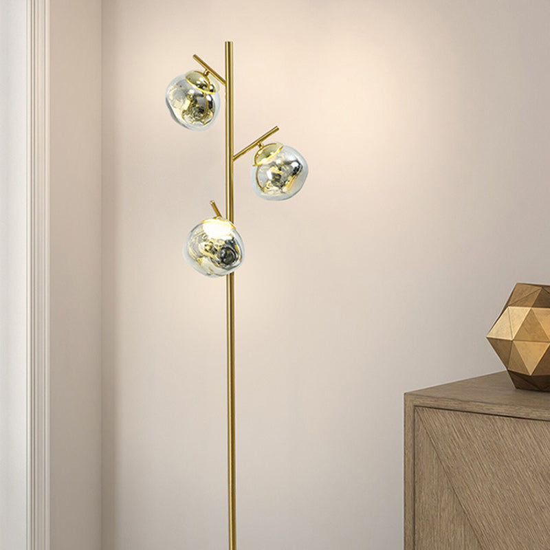 Contemporary Nordic Lava Orb Floor Lamp with Acrylic Lampshade & Iron Base - LED Lighting for Living Room
