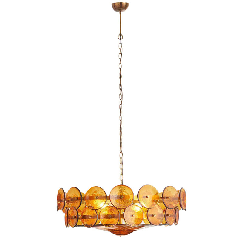 Traditional French Dome Round Iron Glass Chandelier - 8/10 Light Living Room Fixture