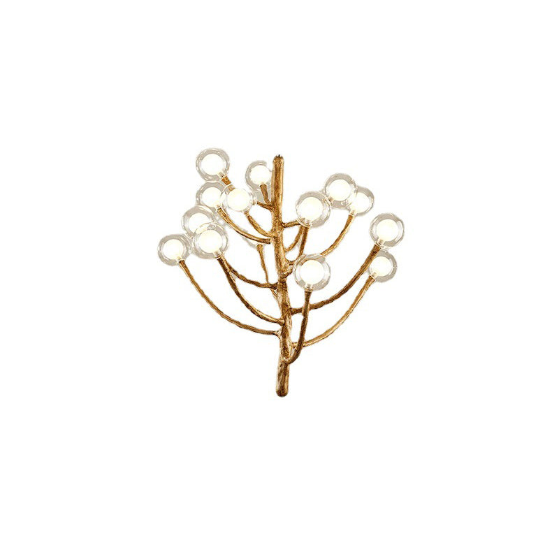 Traditional Japanese Dome Tree Branch Orbs Chandelier - 3/6/9/12/15 Light Polymer Glass for Dining Room