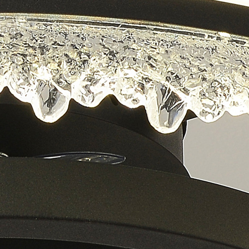 Contemporary Nordic Iron Acrylic LED Dome Ceiling Fan Light - Round Design with Ice Texture for Living Room