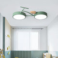 Contemporary Iron Wood Acrylic LED Flush Mount Ceiling Light for Bedroom