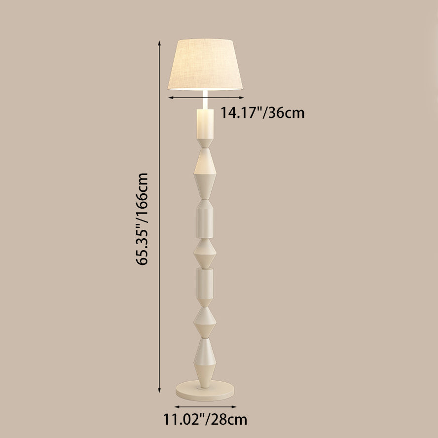 Contemporary Nordic Trapezoid Floor Lamp - Round Base, 1-Light Iron Shade for Living Room