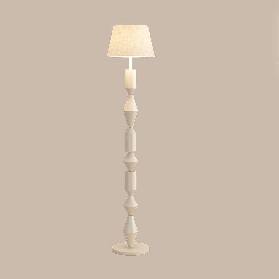 Contemporary Nordic Trapezoid Floor Lamp - Round Base, 1-Light Iron Shade for Living Room