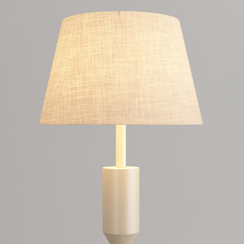 Contemporary Nordic Trapezoid Floor Lamp - Round Base, 1-Light Iron Shade for Living Room