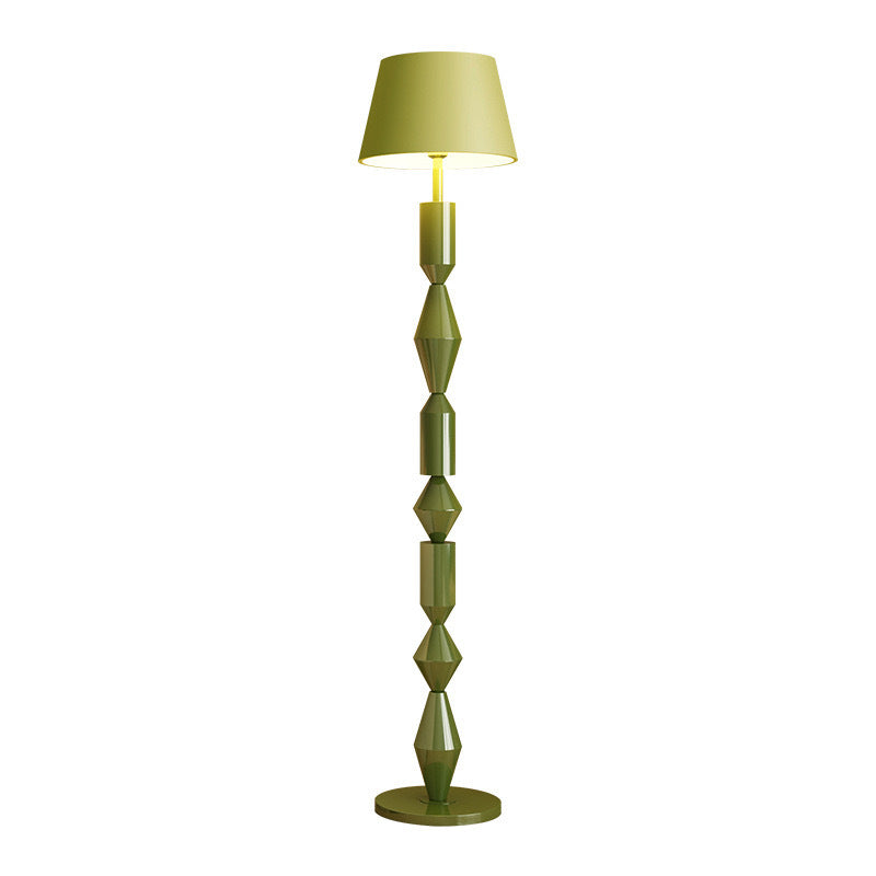 Contemporary Nordic Trapezoid Floor Lamp - Round Base, 1-Light Iron Shade for Living Room