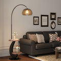 Contemporary Nordic Pumpkin Wood Lampshade Floor Lamp - Iron 1-Light for Living Room