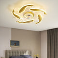 Goldfish Design LED Semi-Flush Mount Ceiling Fan Light for Bedroom - Contemporary Acrylic Aluminum Fixture