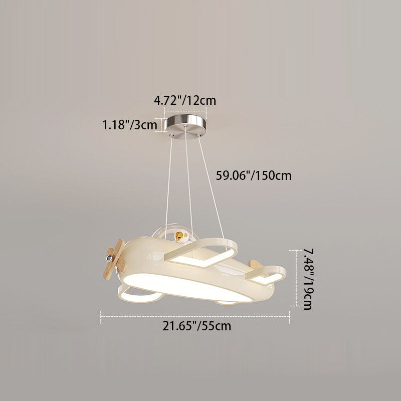 Contemporary Aircraft-Inspired Wrought Iron Pendant Light for Kids Bedroom, LED Solid Wood Ceiling Light, Creative Kids Room Lighting, Modern Airplane Design, Unique & Stylish Children’s Lighting, Bedroom Décor Ideas, Adjustable Height Kids Lights