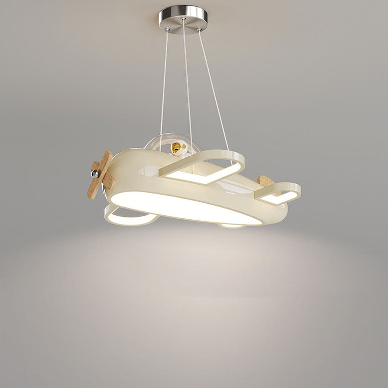 Contemporary Aircraft-Inspired Wrought Iron Pendant Light for Kids Bedroom, LED Solid Wood Ceiling Light, Creative Kids Room Lighting, Modern Airplane Design, Unique & Stylish Children’s Lighting, Bedroom Décor Ideas, Adjustable Height Kids Lights
