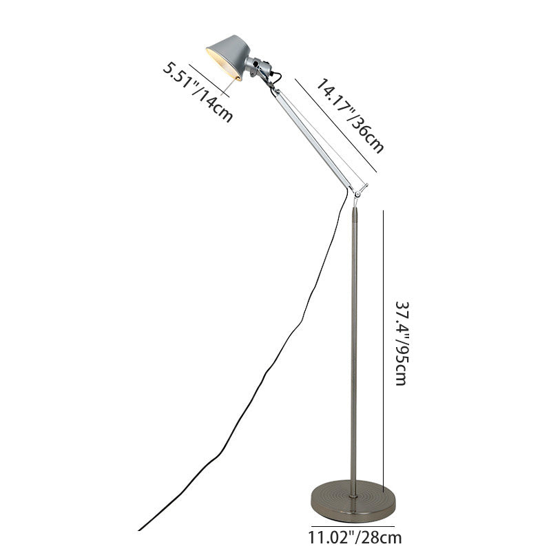 Contemporary Industrial Adjustable Aluminum Alloy Floor Lamp for Living Room
