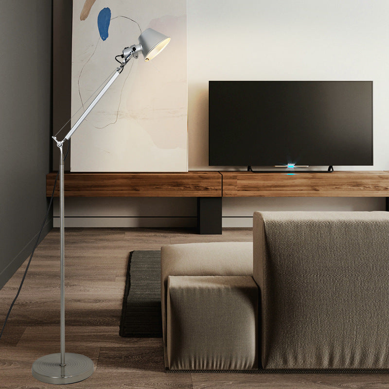 Contemporary Industrial Adjustable Aluminum Alloy Floor Lamp for Living Room