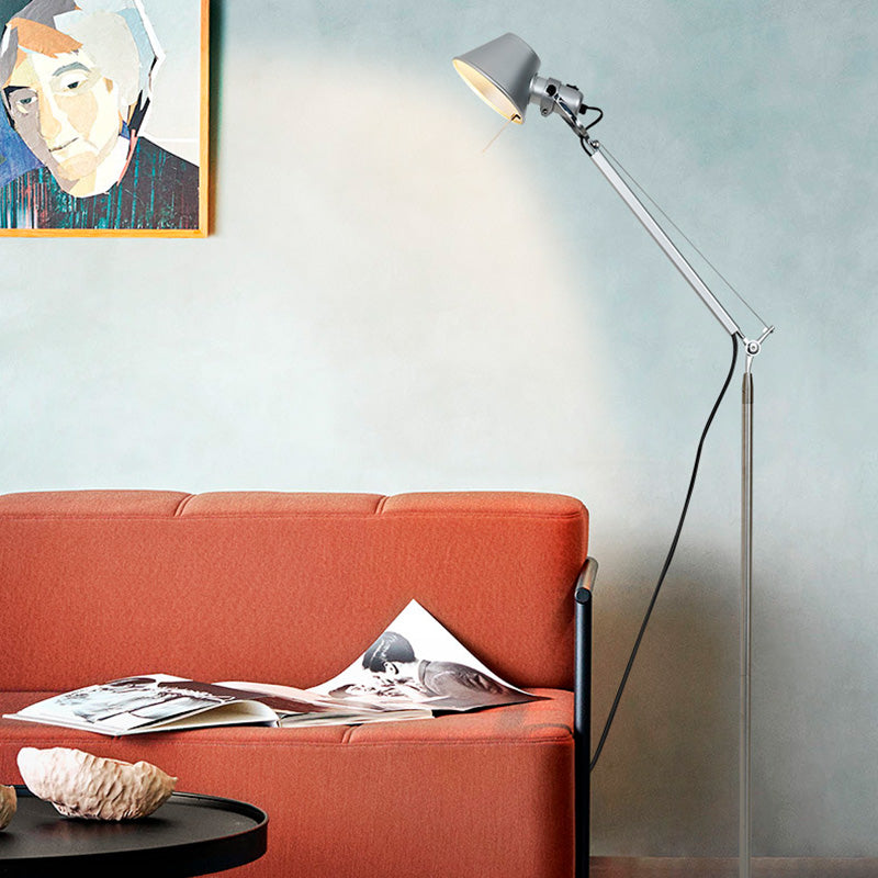 Contemporary Industrial Adjustable Aluminum Alloy Floor Lamp for Living Room