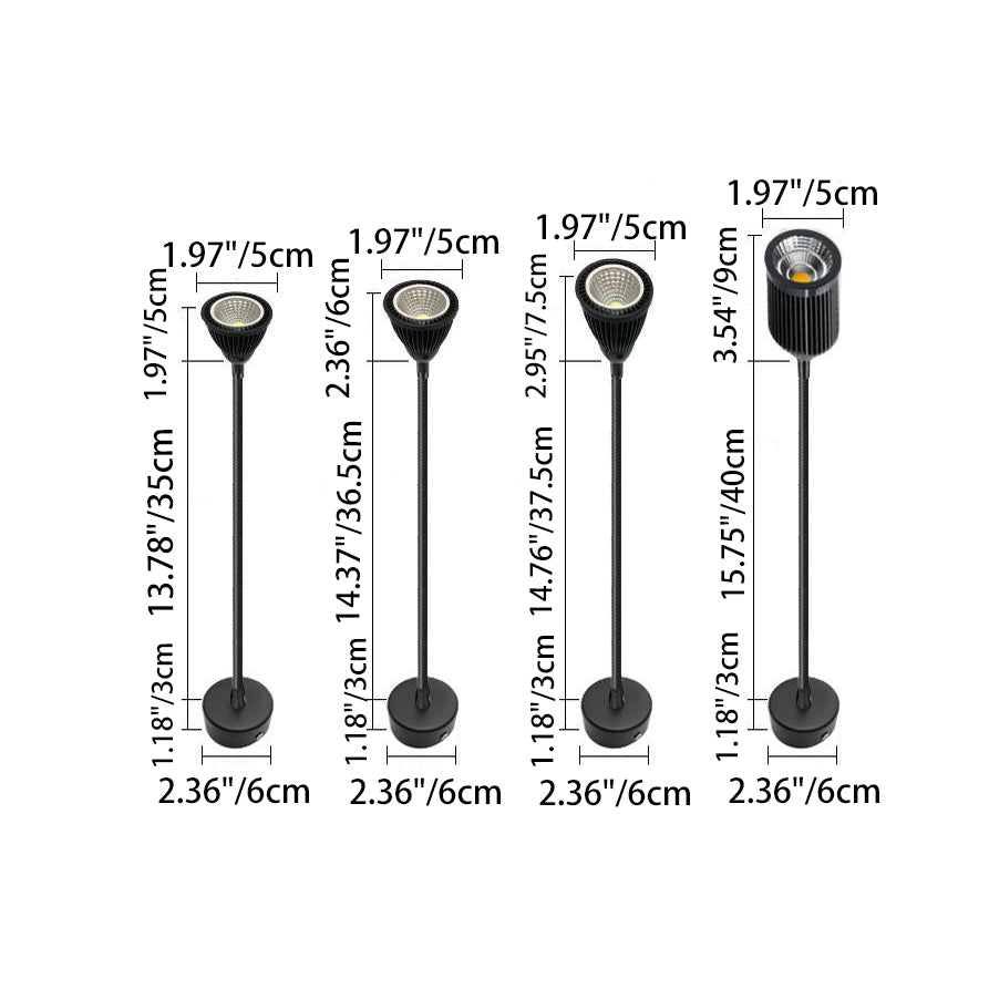 Contemporary Gooseneck LED Wall Sconce - Aluminum Bedside Lamp