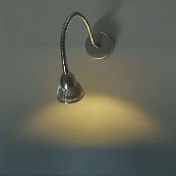 Contemporary Gooseneck LED Wall Sconce - Aluminum Bedside Lamp