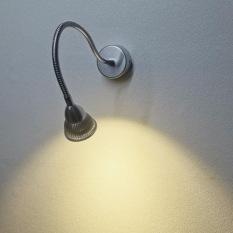 Contemporary Gooseneck LED Wall Sconce - Aluminum Bedside Lamp