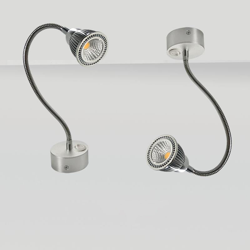 Contemporary Gooseneck LED Wall Sconce - Aluminum Bedside Lamp