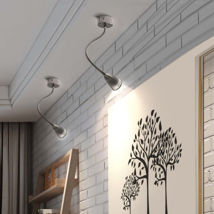 Contemporary Gooseneck LED Wall Sconce - Aluminum Bedside Lamp