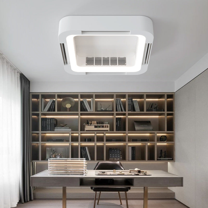Modern Simplicity LED Flush Mount Ceiling Fan Light - Bladeless ABS Acrylic for Bedroom