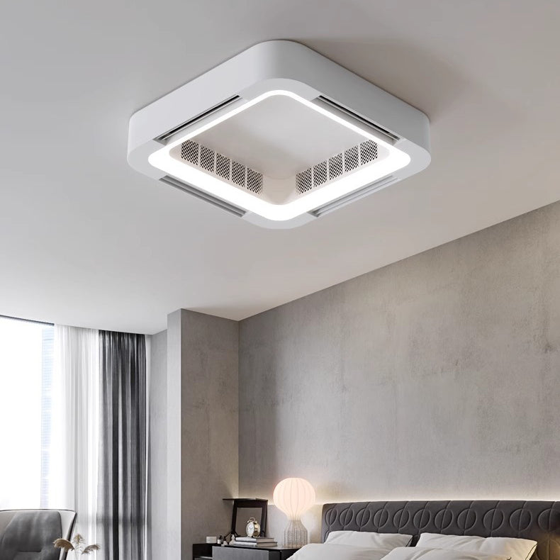 Modern Simplicity LED Flush Mount Ceiling Fan Light - Bladeless ABS Acrylic for Bedroom