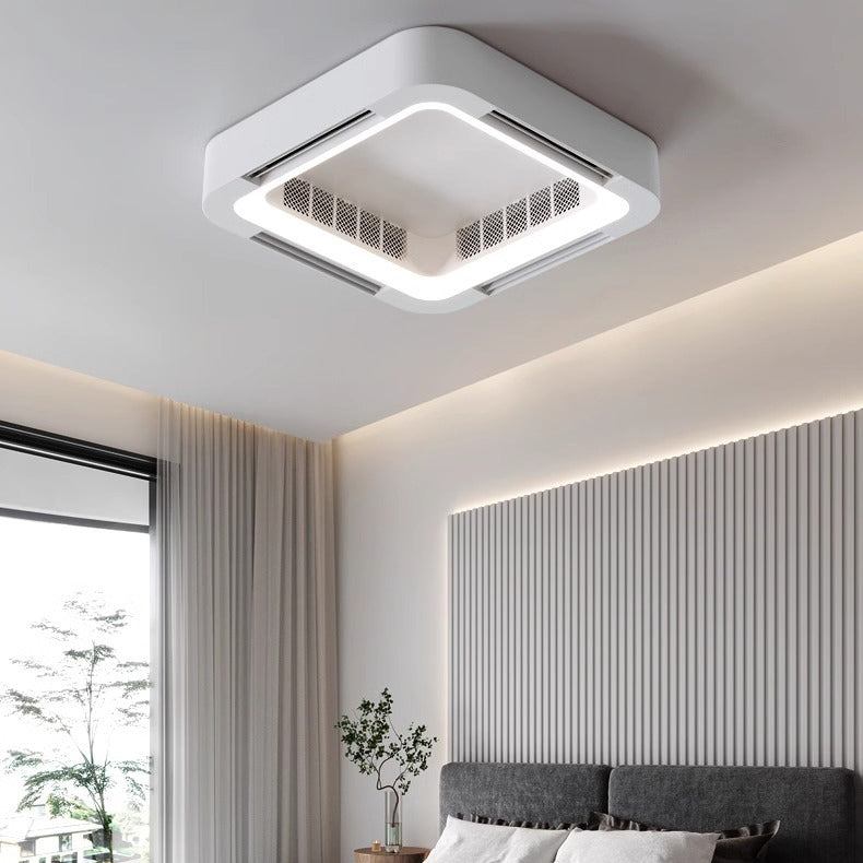 Modern Simplicity LED Flush Mount Ceiling Fan Light - Bladeless ABS Acrylic for Bedroom