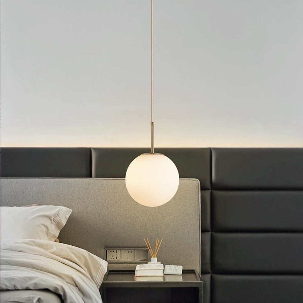 Modern Minimalist Iron Glass Round Ball Pendant Light for Living Room