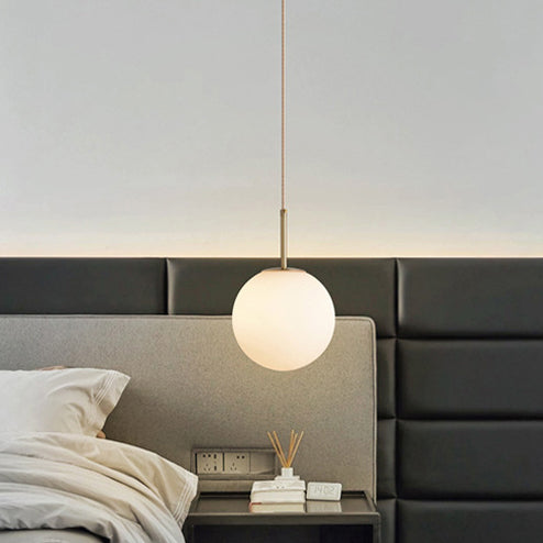 Modern Minimalist Iron Glass Round Ball Pendant Light for Living Room