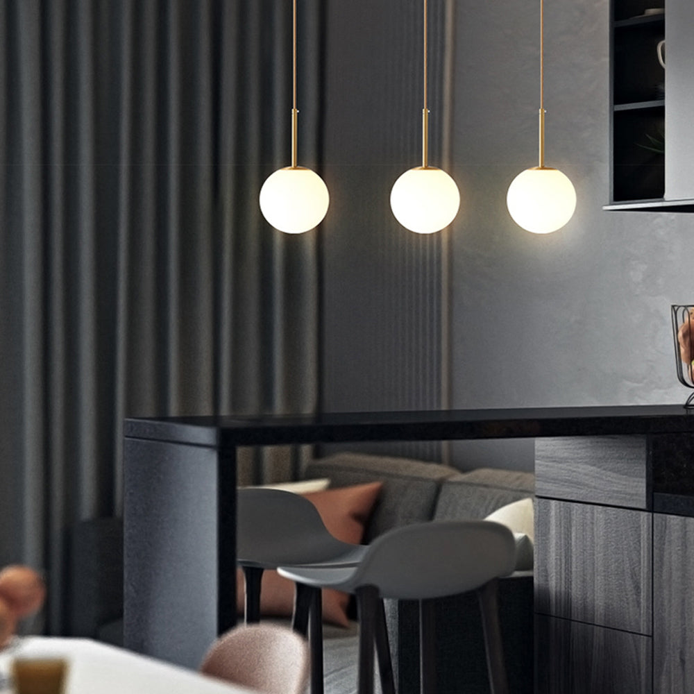 Modern Minimalist Iron Glass Round Ball Pendant Light for Living Room