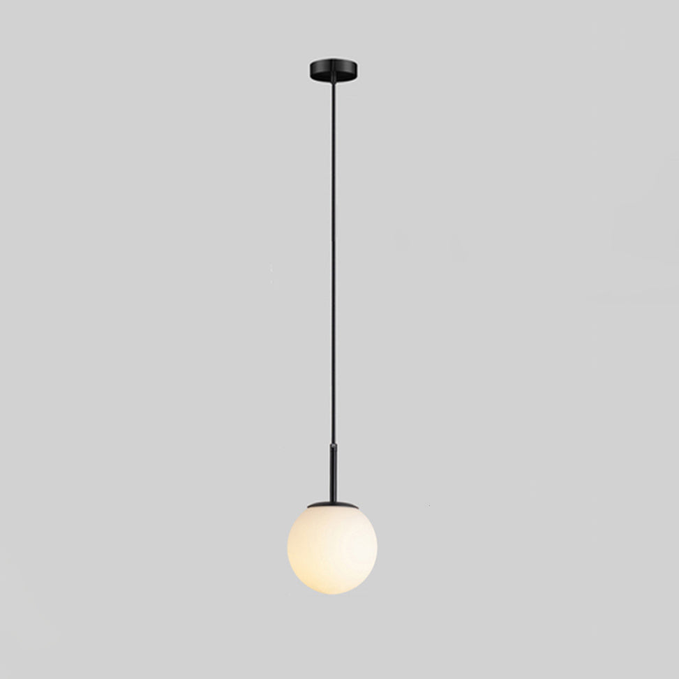 Modern Minimalist Iron Glass Round Ball Pendant Light for Living Room