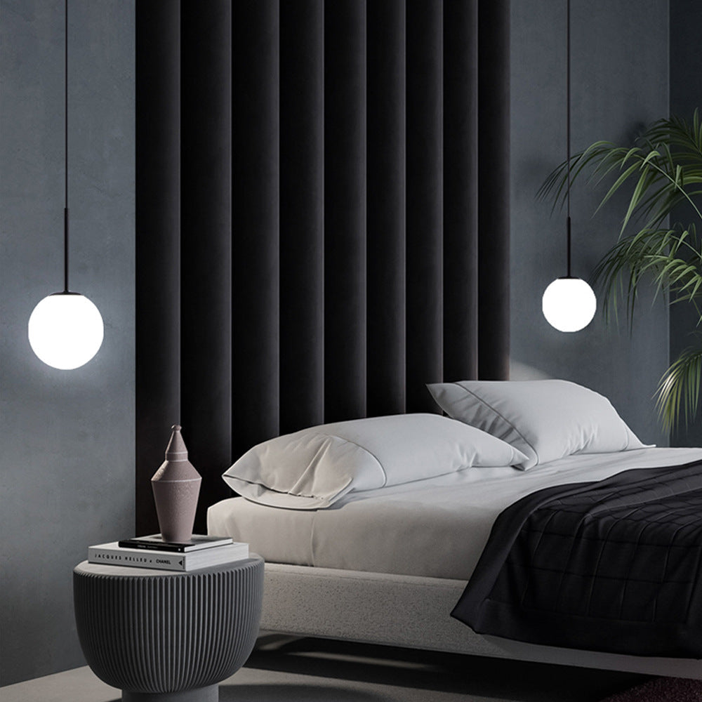 Modern Minimalist Iron Glass Round Ball Pendant Light for Living Room