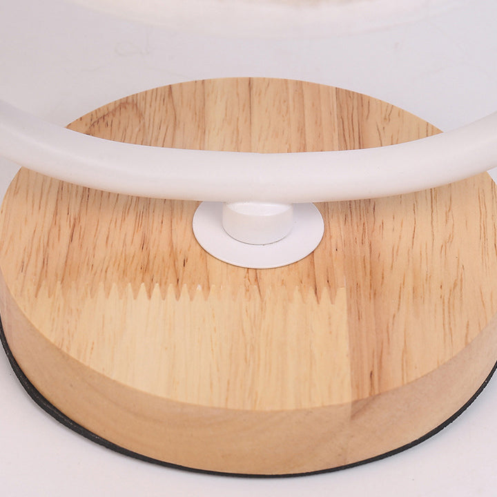 Contemporary Scandinavian Cylinder Solid Wood Fabric Metal 1-Light Table Lamp for Bedroom Modern Minimalist Lighting Bedroom Lamp Scandinavian Design Nightstand Light Adjustable Shade Stylish Home Decor