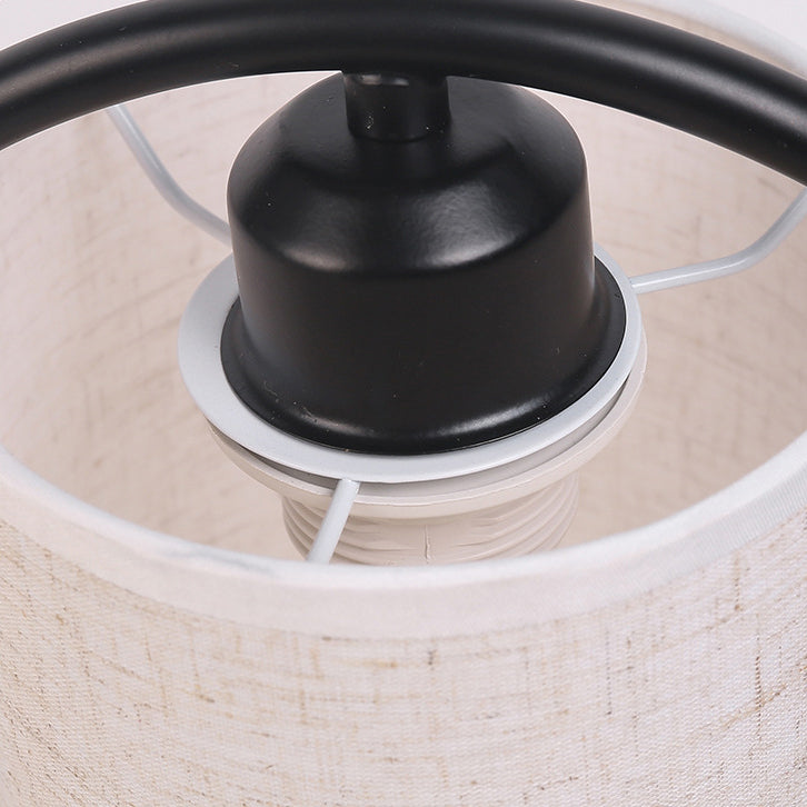 Contemporary Scandinavian Cylinder Solid Wood Fabric Metal 1-Light Table Lamp for Bedroom Modern Minimalist Lighting Bedroom Lamp Scandinavian Design Nightstand Light Adjustable Shade Stylish Home Decor