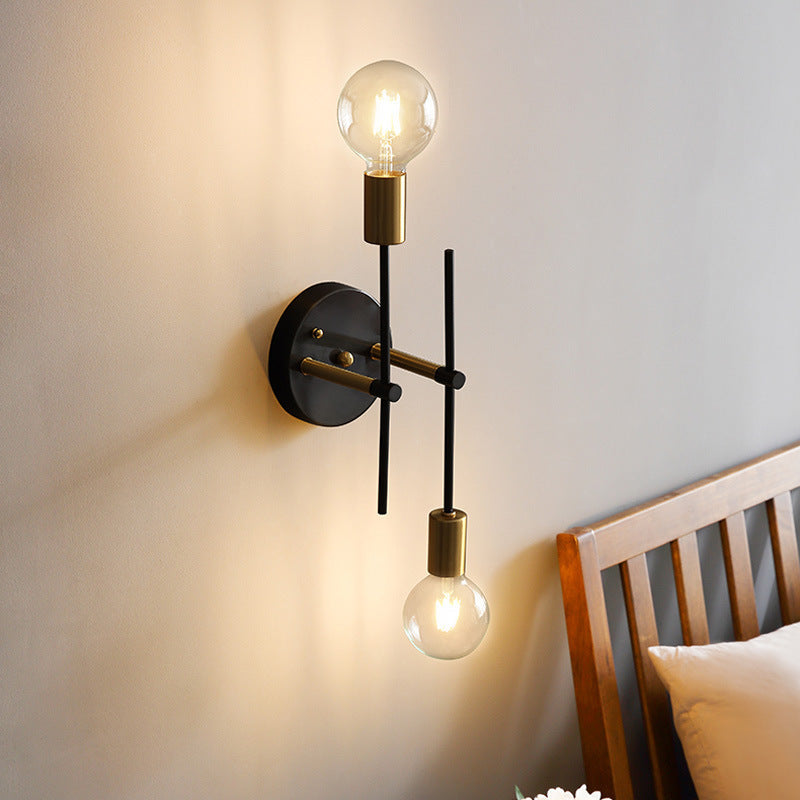 Contemporary Scandinavian Round Iron 2-Light Track Ceiling Light for Hallway