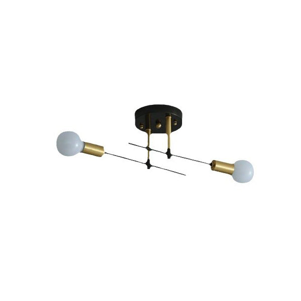 Contemporary Scandinavian Round Iron 2-Light Track Ceiling Light for Hallway