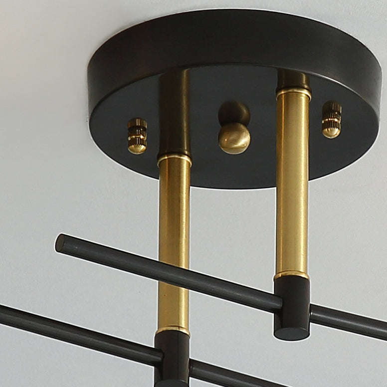 Contemporary Scandinavian Round Iron 2-Light Track Ceiling Light for Hallway
