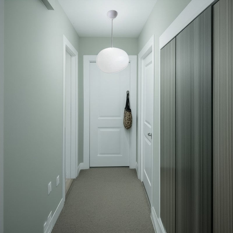 Modern Minimalist Pebble Pendant Light - Acrylic Resin 1-Light for Living Room