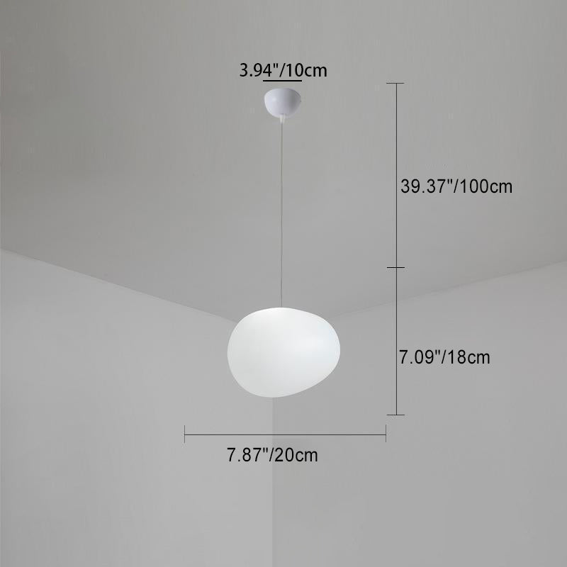 Modern Minimalist Pebble Pendant Light - Acrylic Resin 1-Light for Living Room