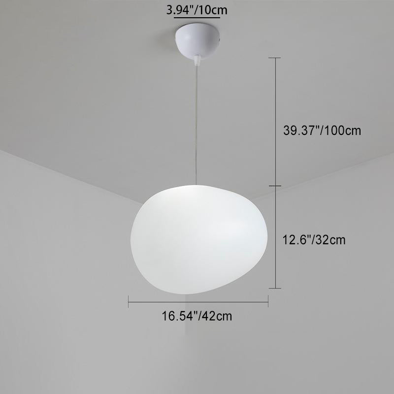 Modern Minimalist Pebble Pendant Light - Acrylic Resin 1-Light for Living Room