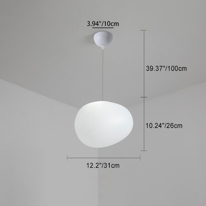 Modern Minimalist Pebble Pendant Light - Acrylic Resin 1-Light for Living Room