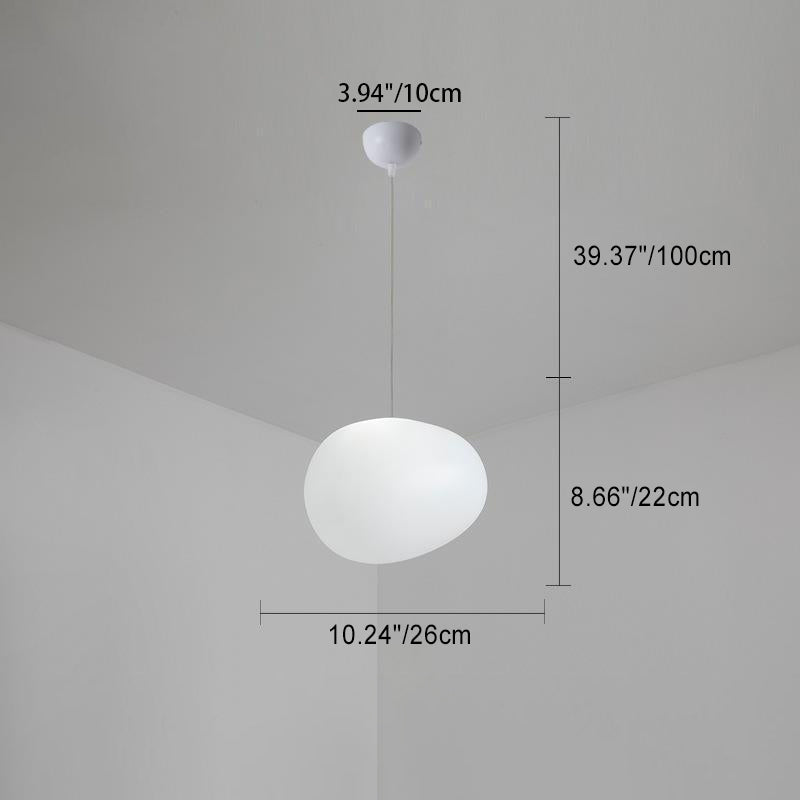 Modern Minimalist Pebble Pendant Light - Acrylic Resin 1-Light for Living Room