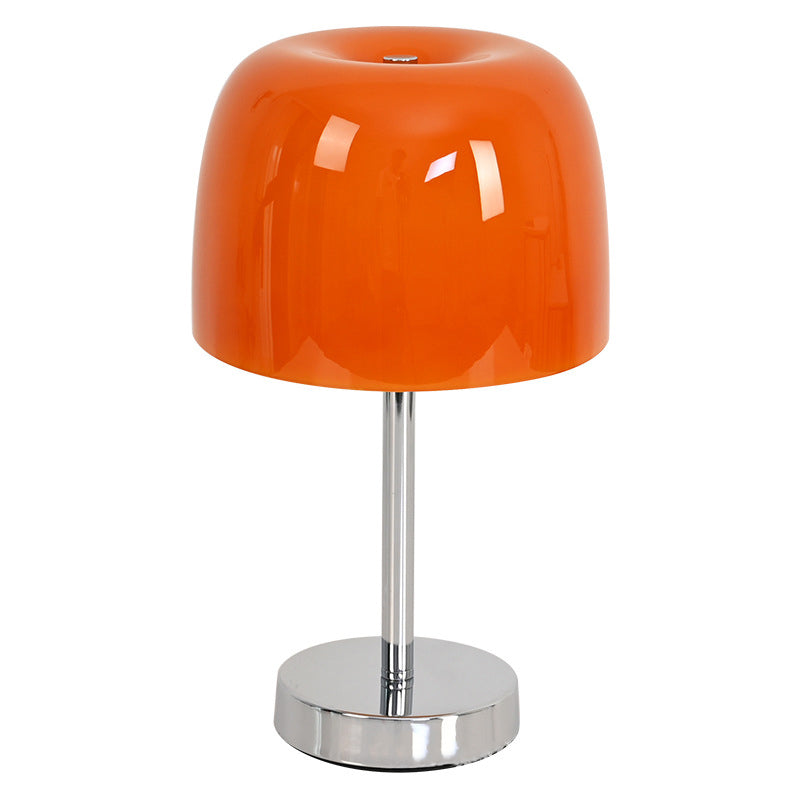 Modern Minimalist Mushroom Cylinder Glass Iron LED Table Lamp for Bedroom – Stylish Bedside Lighting, Contemporary Home Decor, Adjustable Soft Warm Glow, Energy-Efficient Desk Lamp, Unique Nightstand Accent, Elegant Bedroom Lighting, Trendy Minimalist Des
