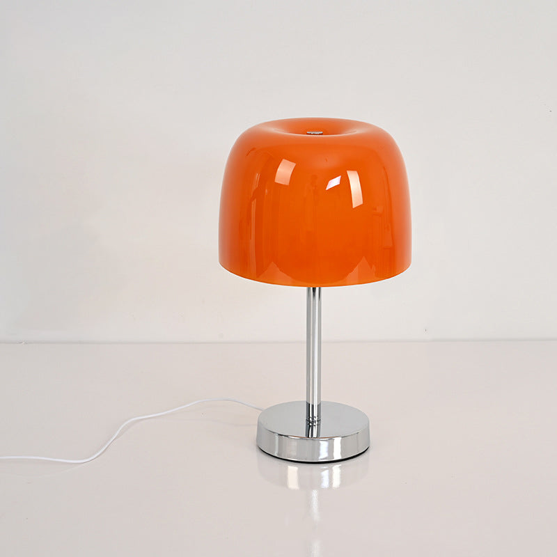 Modern Minimalist Mushroom Cylinder Glass Iron LED Table Lamp for Bedroom – Stylish Bedside Lighting, Contemporary Home Decor, Adjustable Soft Warm Glow, Energy-Efficient Desk Lamp, Unique Nightstand Accent, Elegant Bedroom Lighting, Trendy Minimalist Des